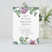 Cartons Réponse Eucalyptus Vert Mariage Floral Succulent (Debout devant)