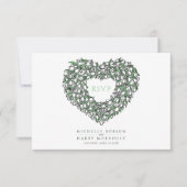 Cartons Réponse Événement mariage pour tulipe blanche monogramme (Devant)