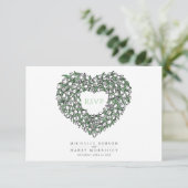 Cartons Réponse Événement mariage pour tulipe blanche monogramme (Debout devant)