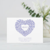 Cartons Réponse Événement mariage pour tulipe blanche monogramme (Debout devant)