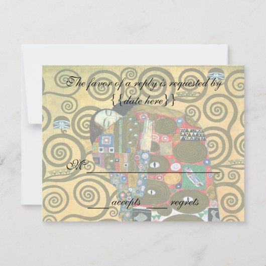 Cartons Réponse Exécution (L'Embrace) par Gustav Klimt Mariage (Dos)