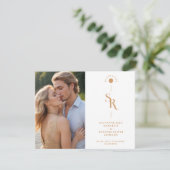 Cartons Réponse Exquisite Chic Minimalist Gold Wedding Initials (Debout devant)