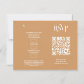 Cartons Réponse Exquisite Chic Minimalist Gold Wedding Initials (Dos)