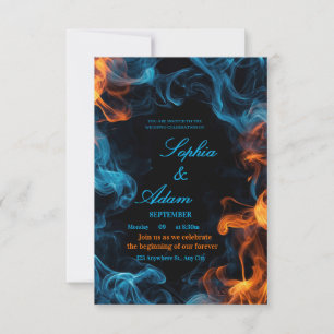 Cartons Réponse Faire Carton d'Invitation de Mariage à Double Flam