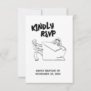 Cartons Réponse Faire part couple mignon illustration