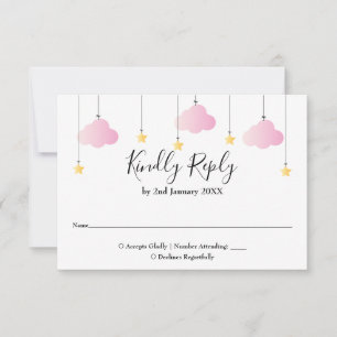 Cartons Réponse Faire Twinkle Star Rose Fille Baby Shower