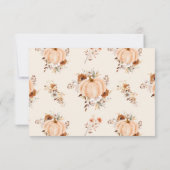 Cartons Réponse Fall Floral Pumpkin Wedding QR Code (Dos)