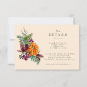 Cartons Réponse Fall Flowers and Pumpins Details Enclosure Card (Devant)