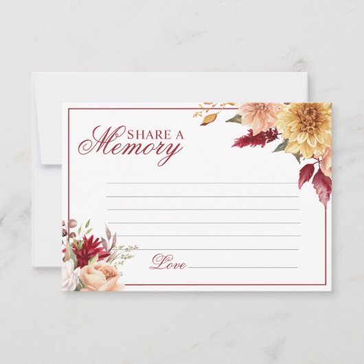 Cartons Réponse Fall Flowers Funeral Share a Memory Card (Devant)