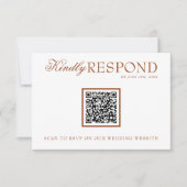 Cartons Réponse Fancy Burnt Orange Terracotta QR Code Wedding (Devant)