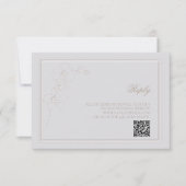 Cartons Réponse Faux Embossé Cadre Orchidée ivoire Répondre Mariag (Devant)