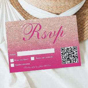 Cartons Réponse Faux rose or parties scintillant ombre rose magent