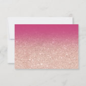 Cartons Réponse Faux rose or parties scintillant ombre rose magent (Dos)