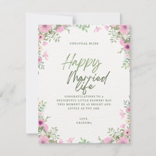 Cartons Réponse Félicitations de mariage (Devant)