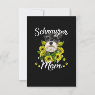 Cartons Réponse Femme Chien Maman Jour Cadeau Sunflower Schnauzer