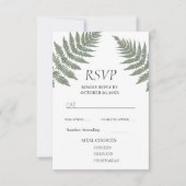 Cartons Réponse Fermes vertes forestières Mariage extérieur (Devant)