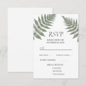 Cartons Réponse Fermes vertes forestières Mariage extérieur (Devant / Derrière)