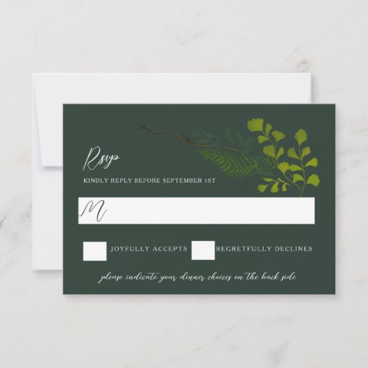 Cartons Réponse Fern Poivre Arbre Feuille Jardin Vert foncé (Devant)