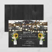 Cartons Réponse Fers à cheval rustiques et fleurs de mariage de ca (Devant / Derrière)