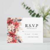 Cartons Réponse Festif Noël Florals Mariage (Debout devant)