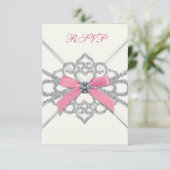 Cartons Réponse Fête d'anniversaire des 16 ans Sweet 16 White Diam (Debout devant)