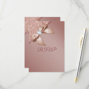 Cartons Réponse Fête d'anniversaire Paillettes et Rose Gold Glamou