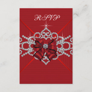 Cartons Réponse Fête d'anniversaire rouge du bonbon 16 à diamants