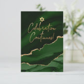 Cartons Réponse ✡ fête de Mitzvah ! Aquarelle Agate Vert foncé (Debout devant)