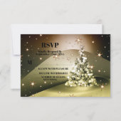 Cartons Réponse Fête de Noël Arbre d'Or brillant Étincelles (Devant)