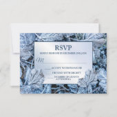 Cartons Réponse Fête de Noël Bleu Feuille Vacances de neige hiver (Devant)