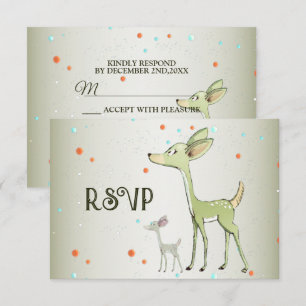 Cartons Réponse Fête de Noël Cerfs Verts Vacances Mignon