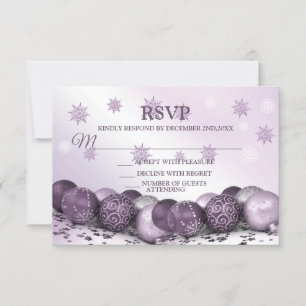 Cartons Réponse Fête de Noël Pink Purple Orament Snowflakes
