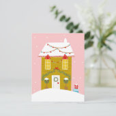 Cartons Réponse Fête de Noël rose Anniversaire de enfant (Debout devant)