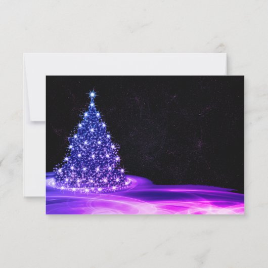 Cartons Réponse Fête de Noël Rose Bleu brillant Arbre hiver Noir (Dos)