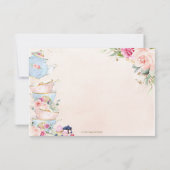 Cartons Réponse Fête de thé florale rose pour Baby Shower et Anniv (Dos)