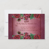 Cartons Réponse Fête des Fêtes de Noël rose tendance (Dos)