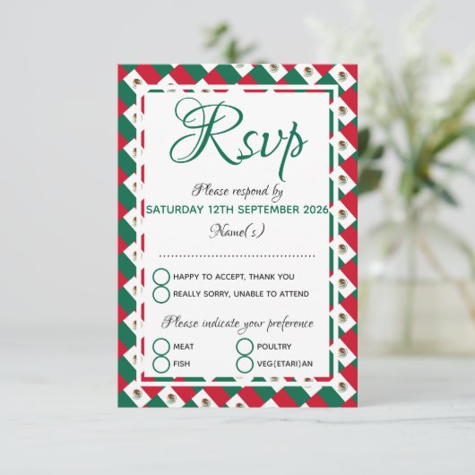 Cartons Réponse Fête des Mariages du MEXIQUE (Debout devant)