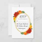 Cartons Réponse Fête des mariées Florale d'automne (Devant)