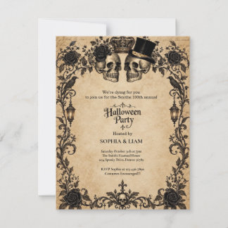 Cartons Réponse Fête d'Halloween pour adultes crâne gothique vinta