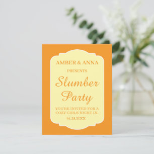CARTONS RÉPONSE FÊTE PYJAMA NOM PERSONNALISÉ BEIGE ORANGE