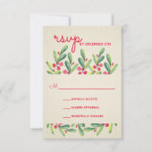 Cartons Réponse Fêtes Baies Verdure Fête de Noël (Devant)