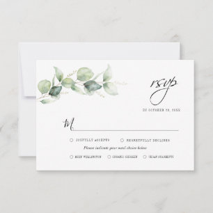 Cartons Réponse Feuillage de verdure d'eucalyptus Mariage Moderne
