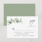 Cartons Réponse Feuillage de verdure d'eucalyptus Mariage Moderne (Devant / Derrière)