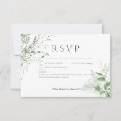 Cartons Réponse Feuillage vert de fougère rustique Blanc Pas de dî (Devant)