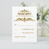 Cartons Réponse feuille d'or parties scintillant confetti mariage  (Debout devant)