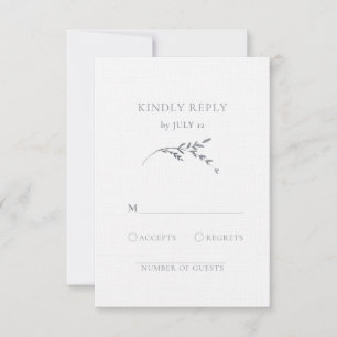 Cartons Réponse Feuille minimaliste blanc et argent