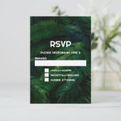 Cartons Réponse Feuille Motif Mariage vert foncé (Debout devant)