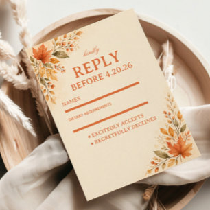 Cartons Réponse Feuilles d'automne chaudes