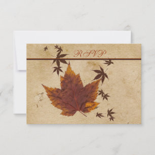 Cartons Réponse Feuilles d'automne sur carte-réponse en papier vie