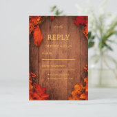 Cartons Réponse Feuilles de bois rustiques d'automne (Debout devant)